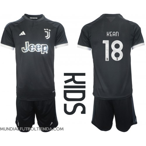 Camiseta Juventus Moise Kean #18 Tercera Equipación Replica 2023-24 para niños mangas cortas (+ Pantalones cortos)